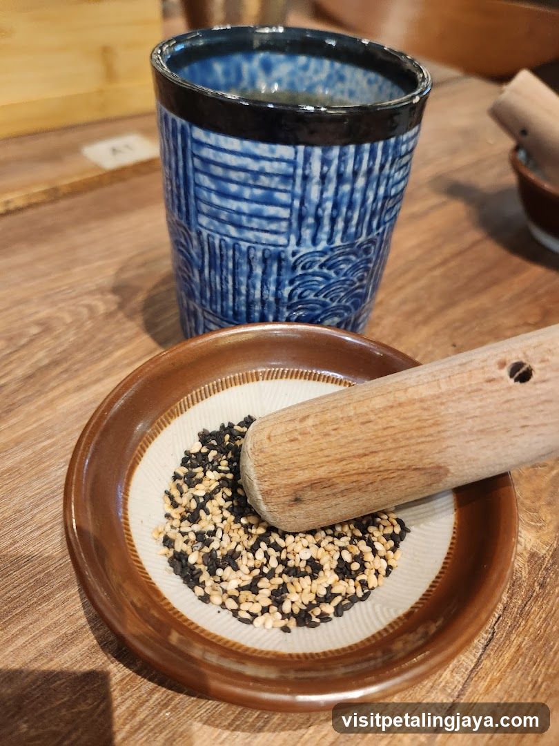 Sesame and Matcha Tea Setup