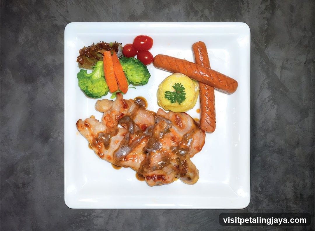 Plated Meal with Chicken and Sausage
