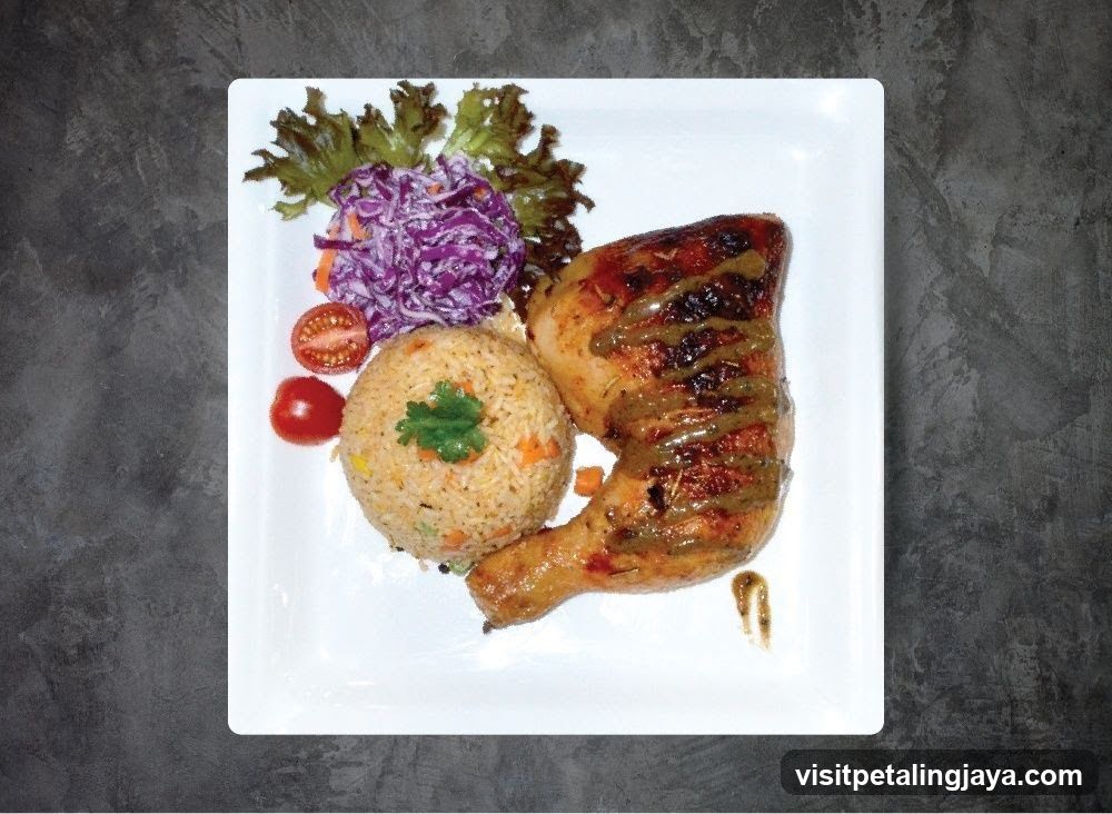 Grilled Chicken with Rice and Salad