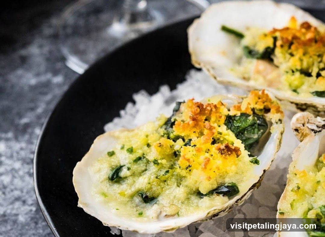 Baked Oysters with Garlic Butter and Spinach