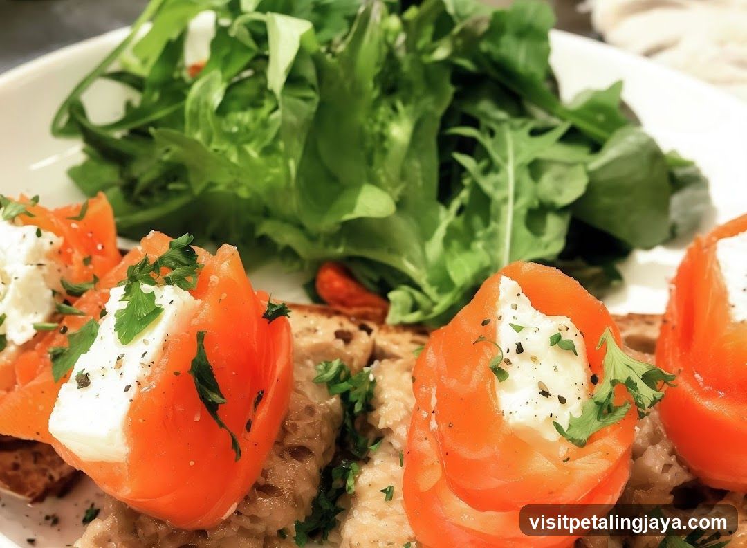 Salmon Toast with Arugula