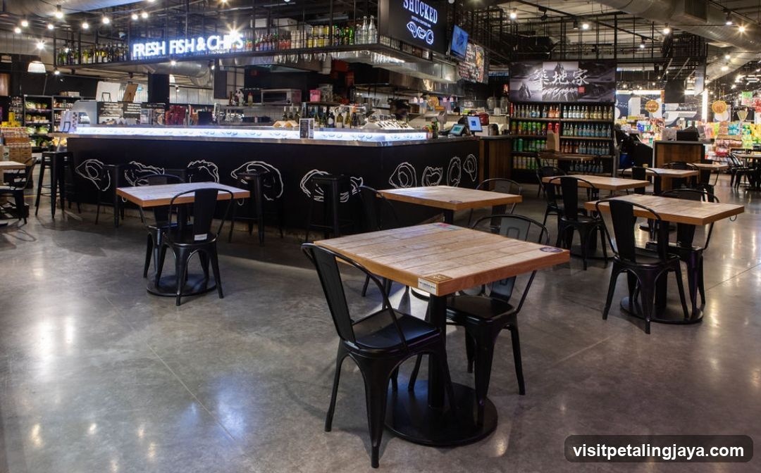 Restaurant Interior with Bar and Seating Area