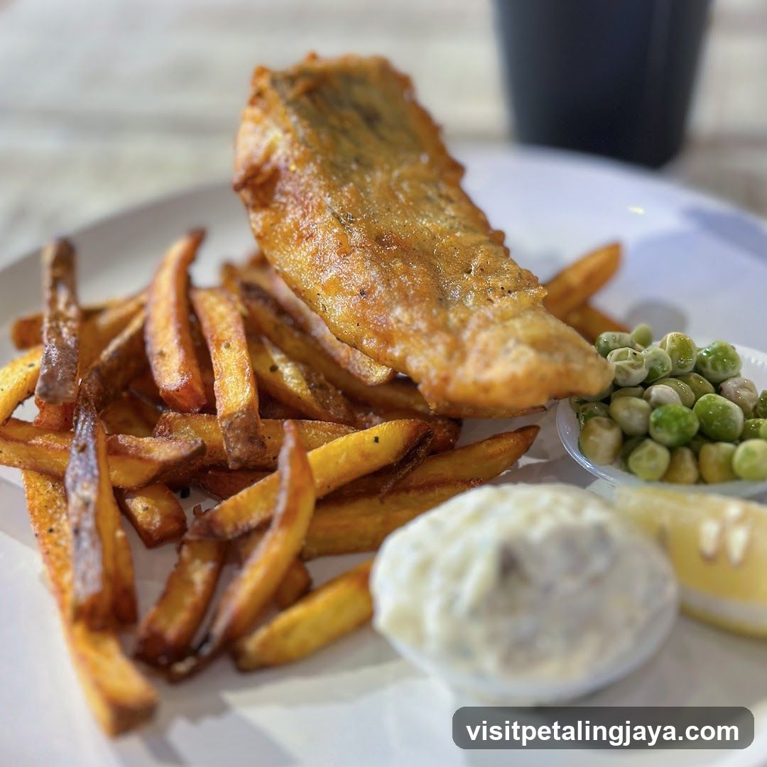 Fish and Chips with Fries and Peas