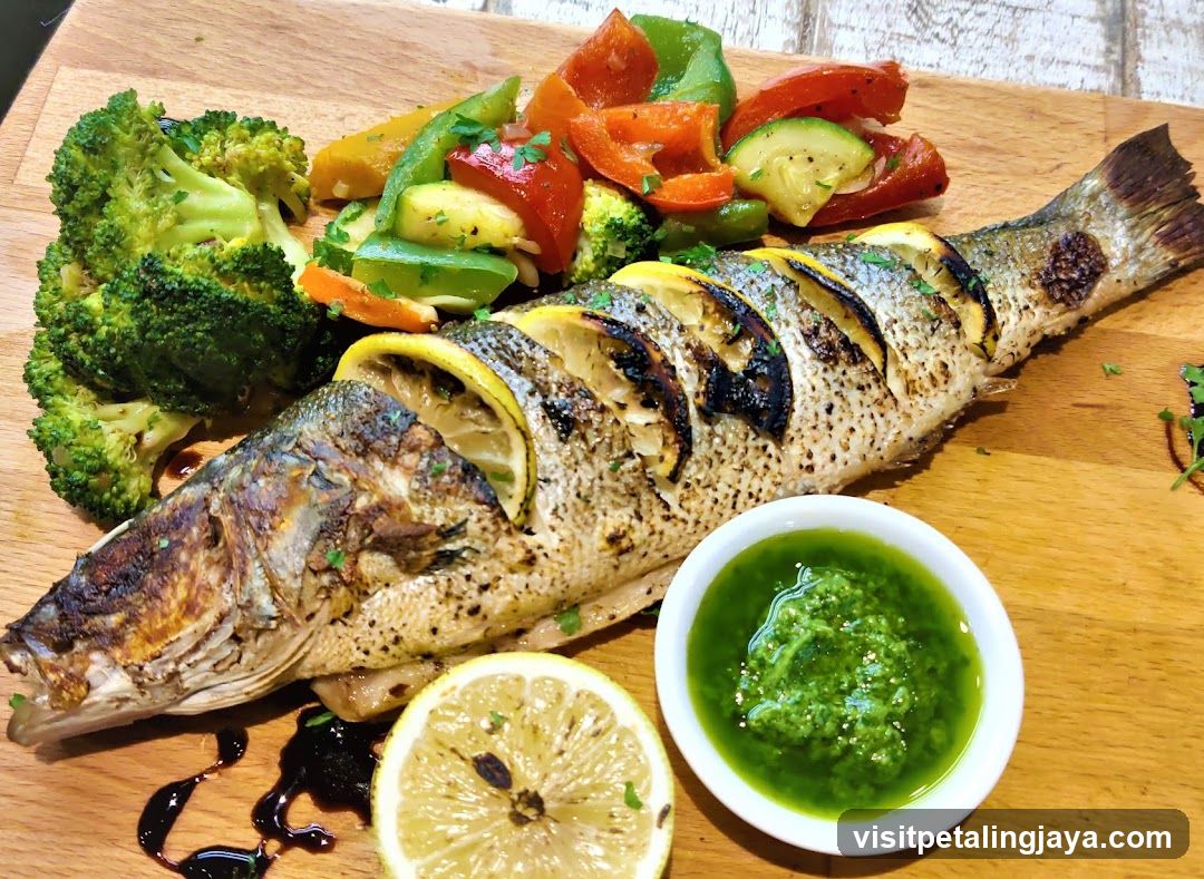 Grilled Fish with Vegetables and Pesto