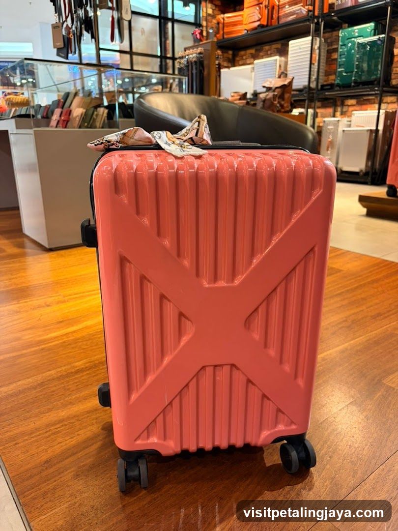 Pink Suitcase in Store Interior