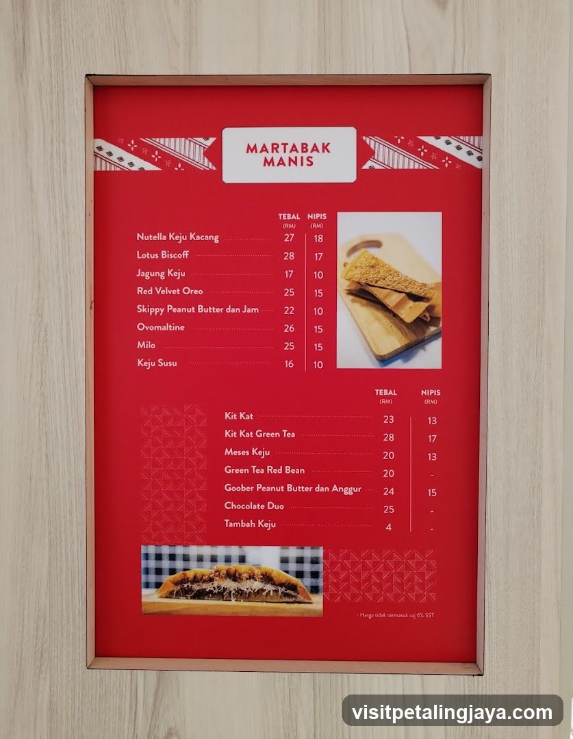 Martabak Manis Menu Board