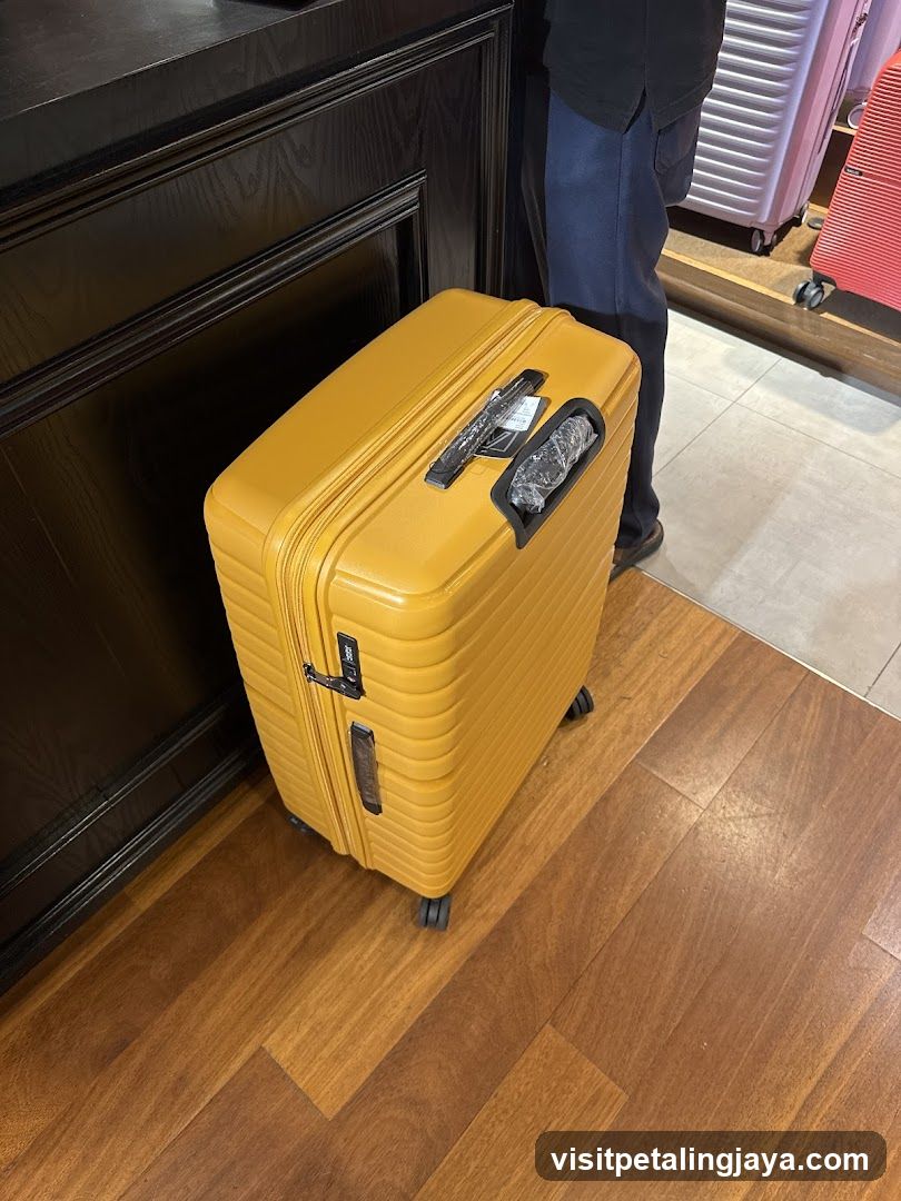 Yellow Suitcase in Store Interior