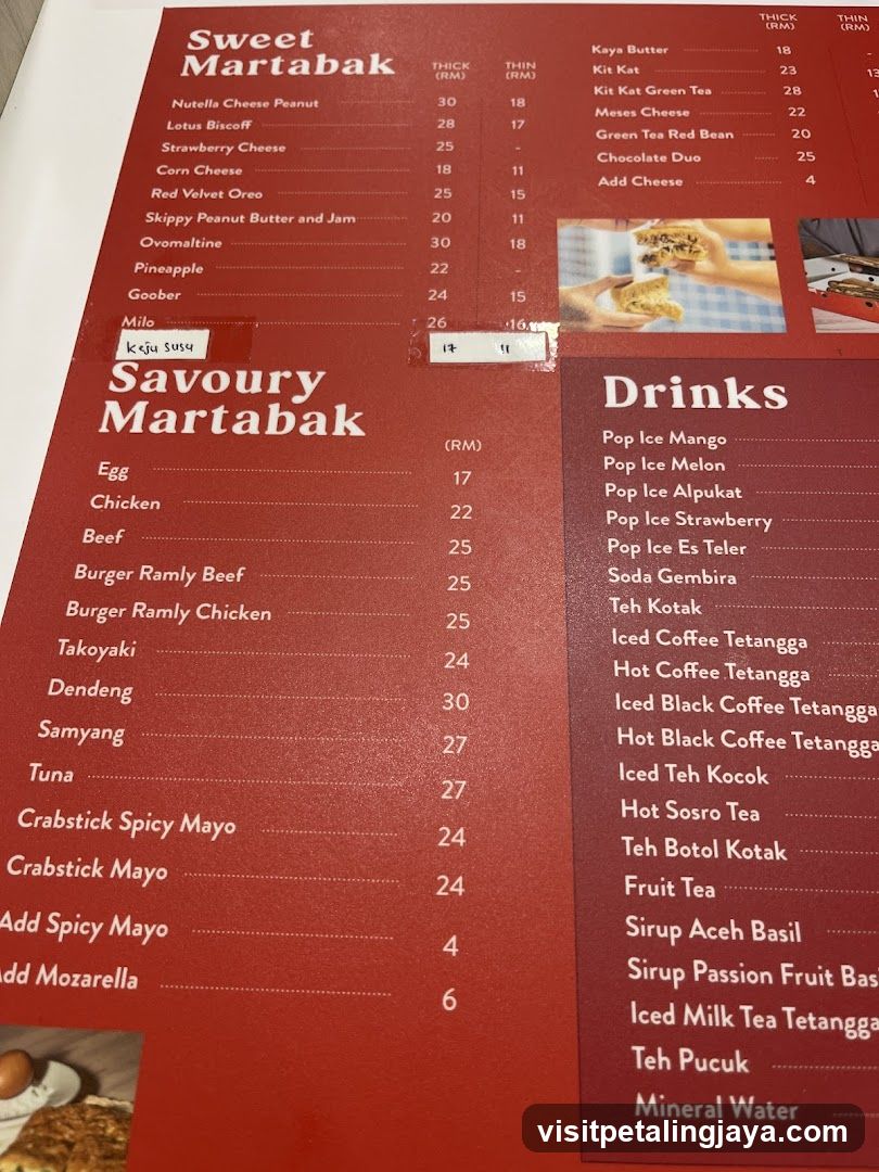 Sweet Martabak Menu