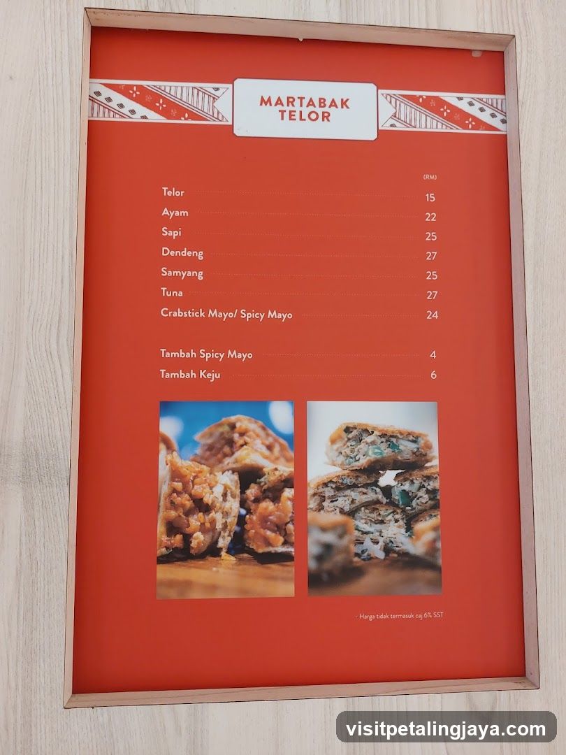 Martabak Telor Menu Board