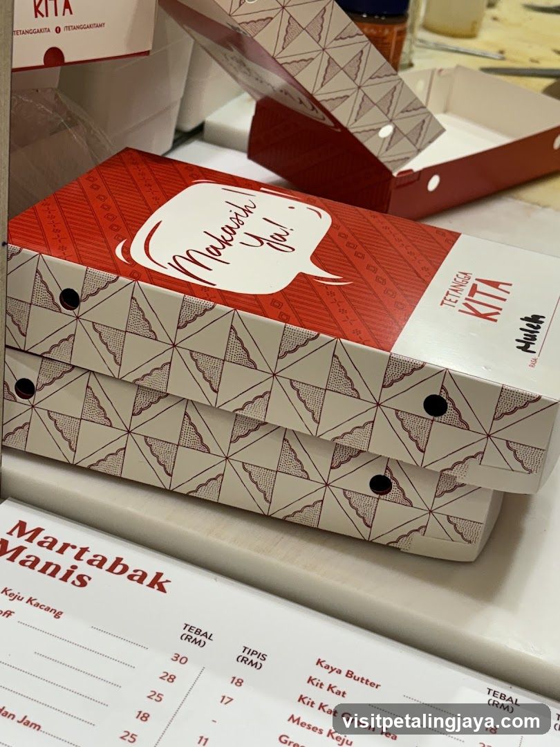 Martabak Manis Packaging and Menu Display