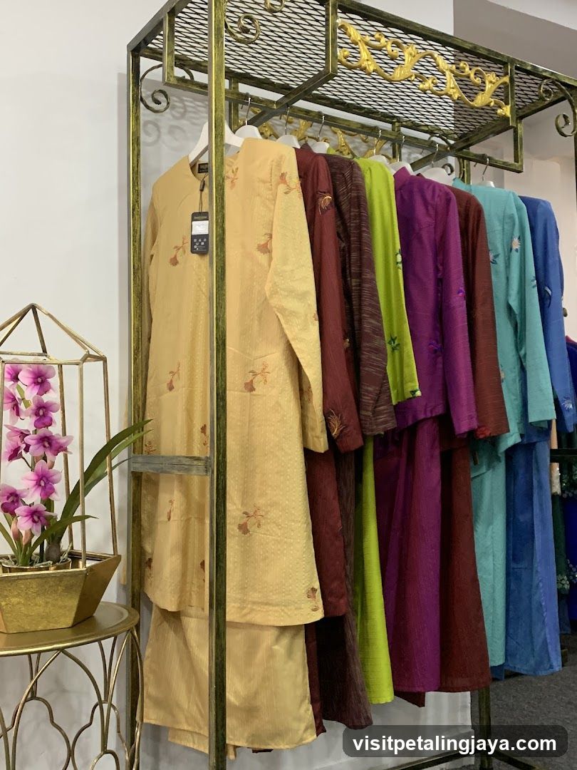 Clothing Display Rack with Colorful Garments