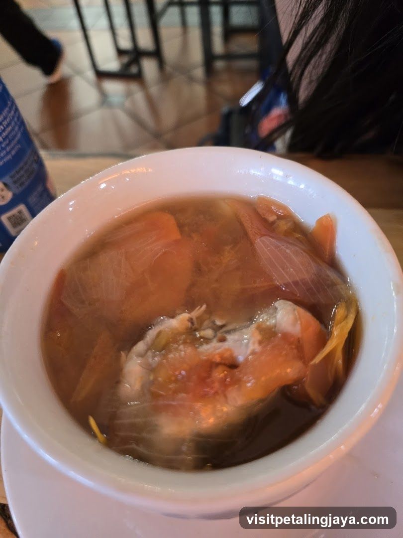 Bowl of Soup with Meat and Vegetables