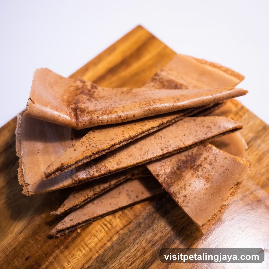 Chocolate Crisps on Wooden Board