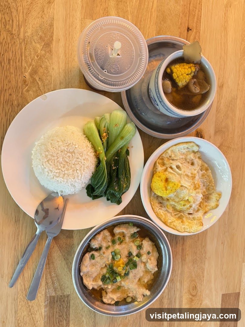 Meal on wooden table