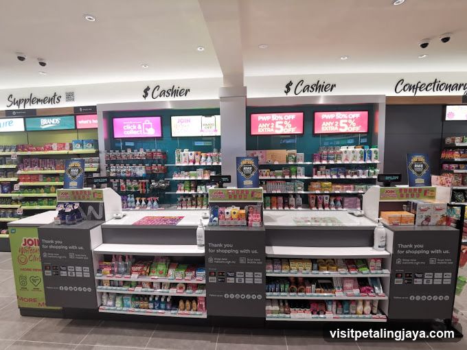 Retail Store Interior with Cashier and Supplement Sections