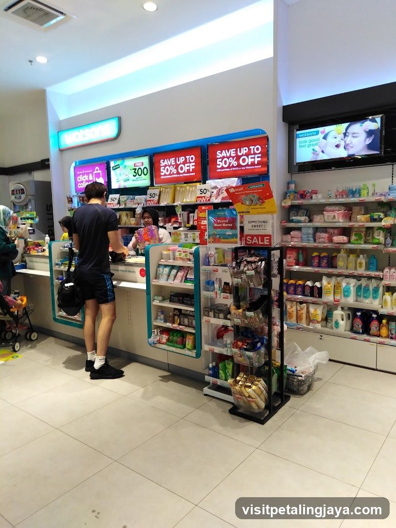 Pharmacy Interior with Checkout Counter and Shelves