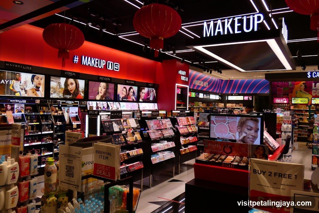 Beauty Store Interior with Makeup Section