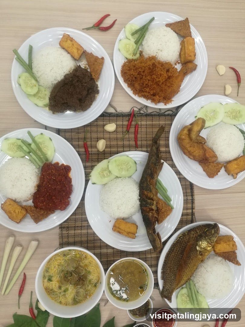 Nasi Lemak and Fried Fish Meal Spread