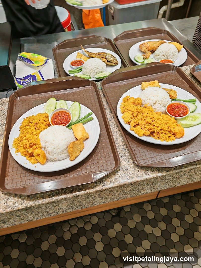 Food Trays with Rice and Side Dishes