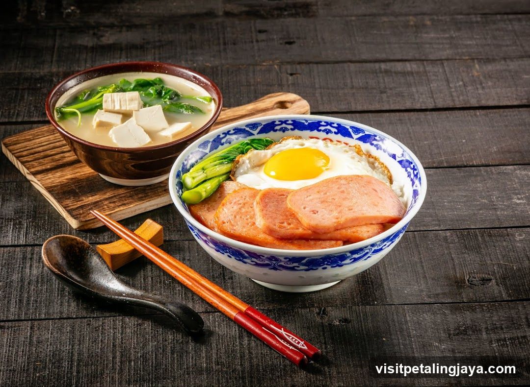 Asian-style noodle bowls with toppings