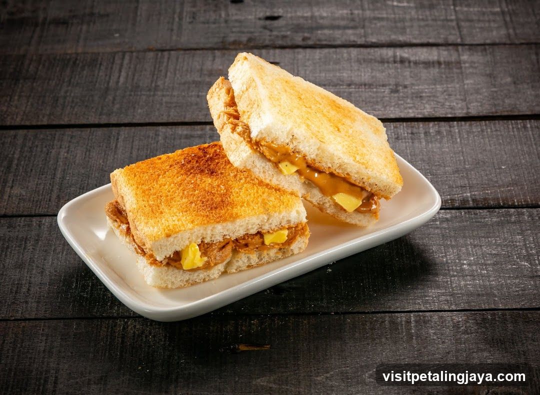 Grilled Sandwich on Wooden Table