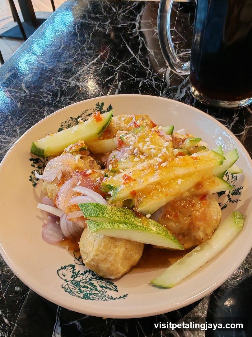 Spicy Cucumber Salad with Meatballs
