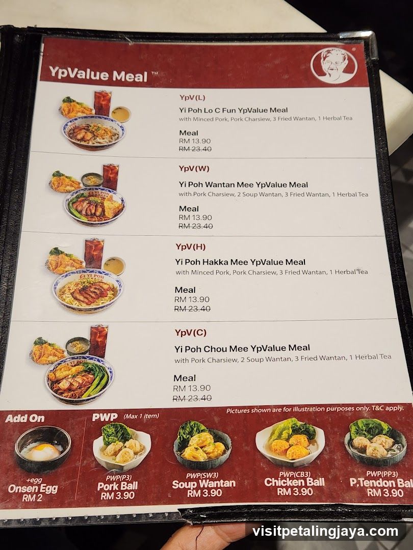 YpValue Meal Menu