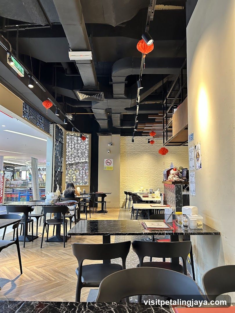 Restaurant Interior with Red Lanterns