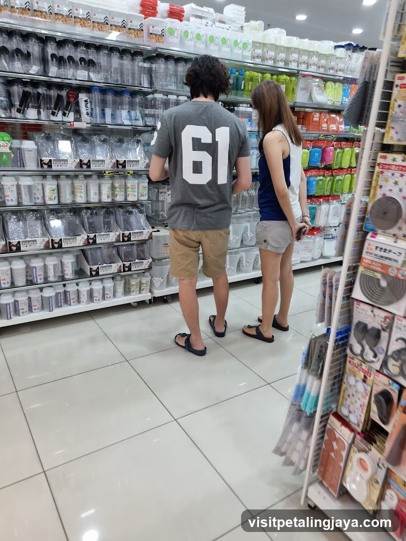 Shopping in a store aisle