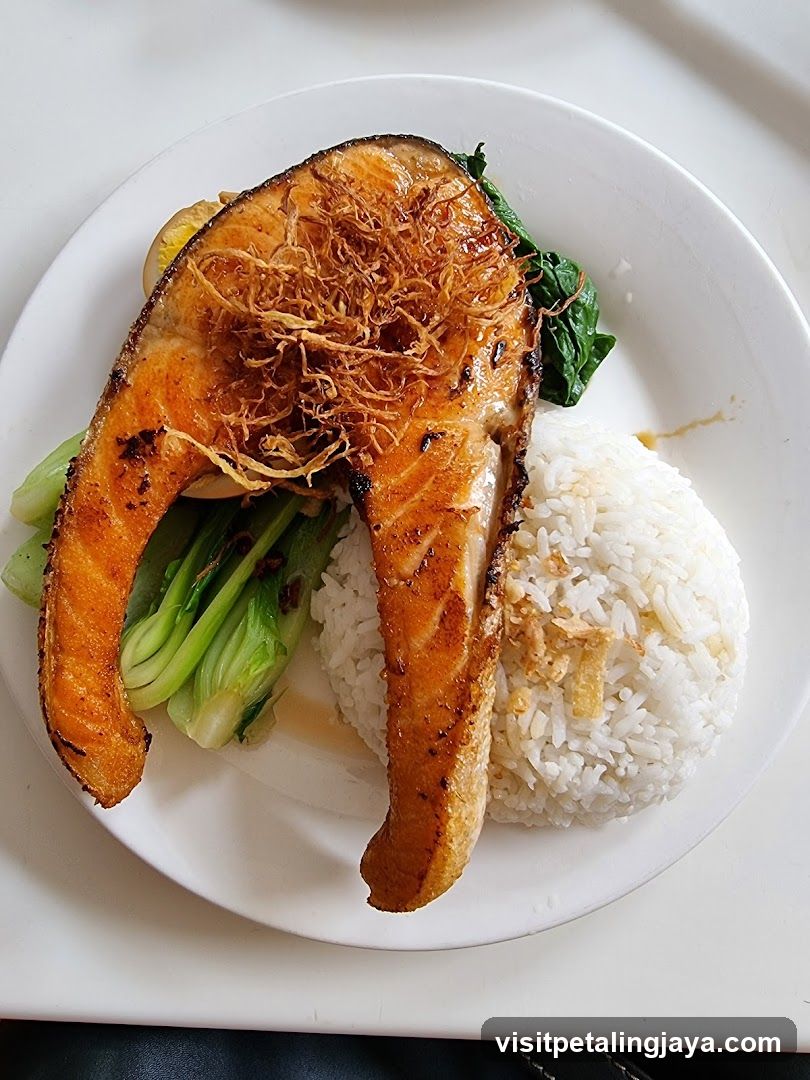 Grilled Salmon with Rice and Vegetables