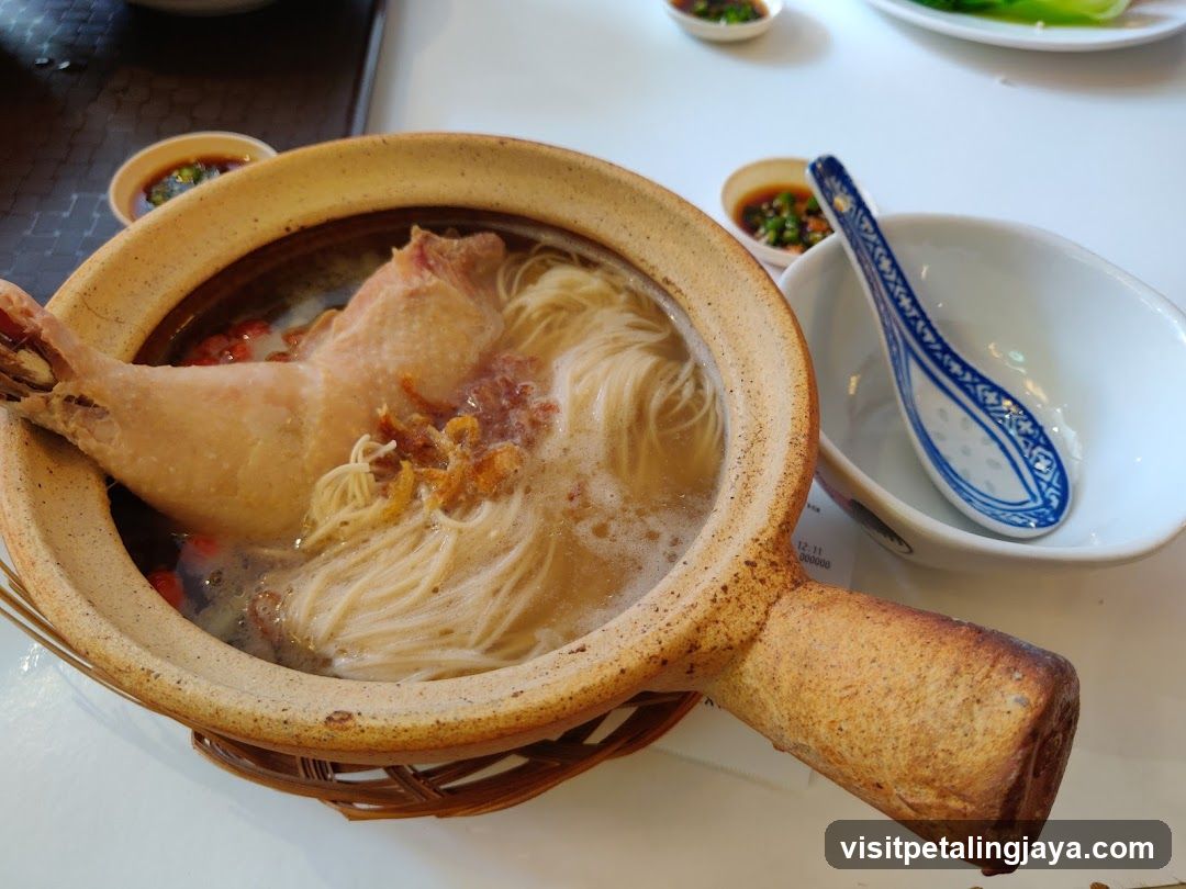 Chicken Noodle Soup in Clay Pot