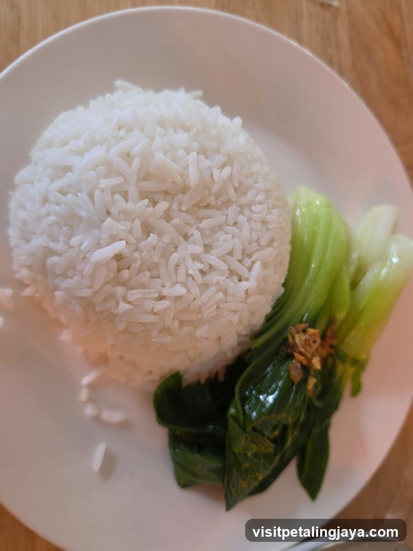 Rice and Bok Choy Plate