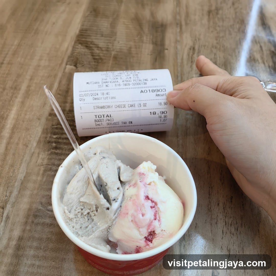 Ice Cream and Receipt