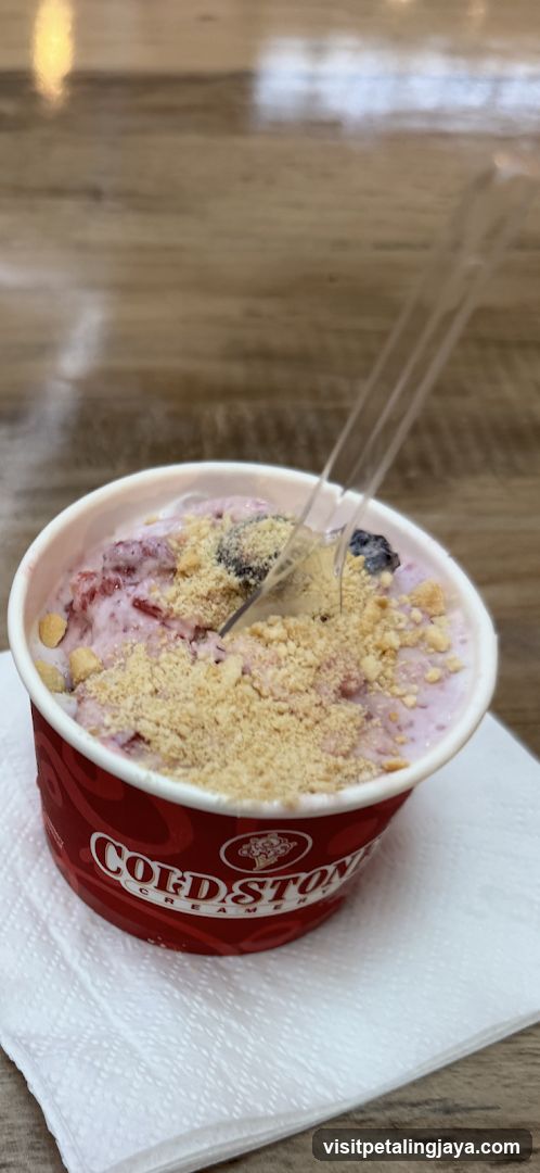 Cold Stone Creams cup with toppings
