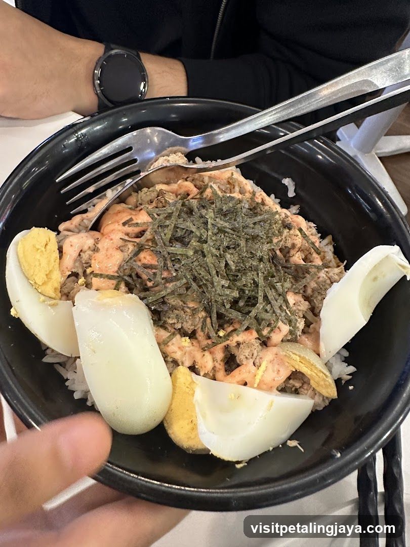 Salmon Rice Bowl with Egg and Nori