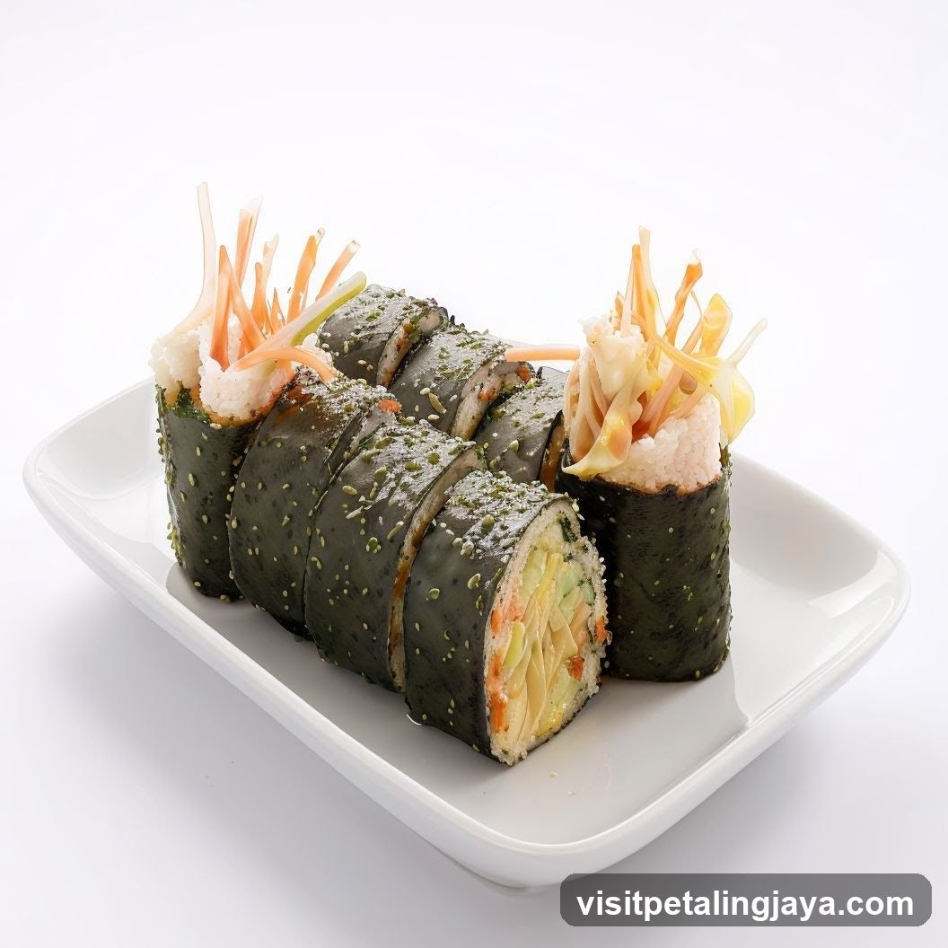 Sushi Roll with Shrimp and Sesame Seeds
