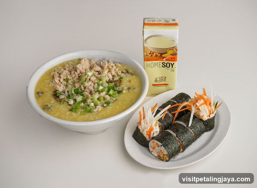 Soy Milk Bowl and Sushi Rolls