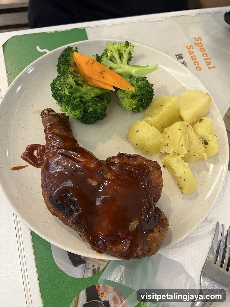 Baked Chicken Leg with Sides