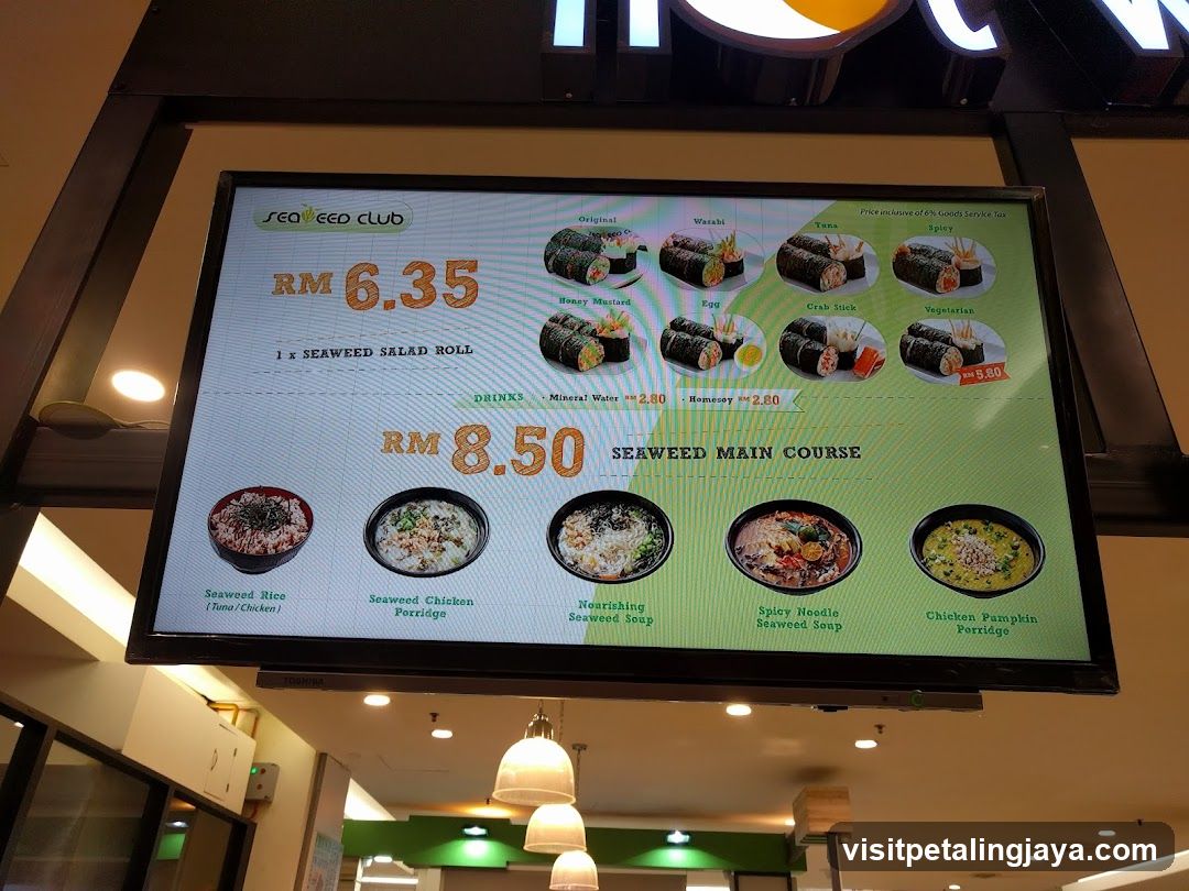 Seaweed Club Menu Board