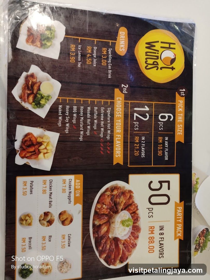 Hot Wings Menu