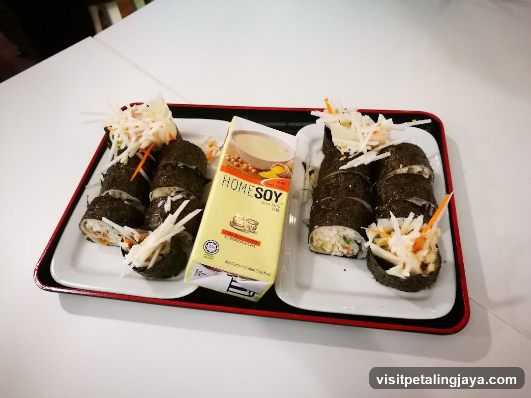 Soy Milk and Sushi Rolls