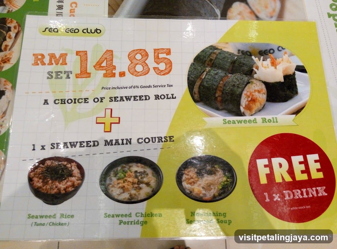 Seaweed Club Set Menu