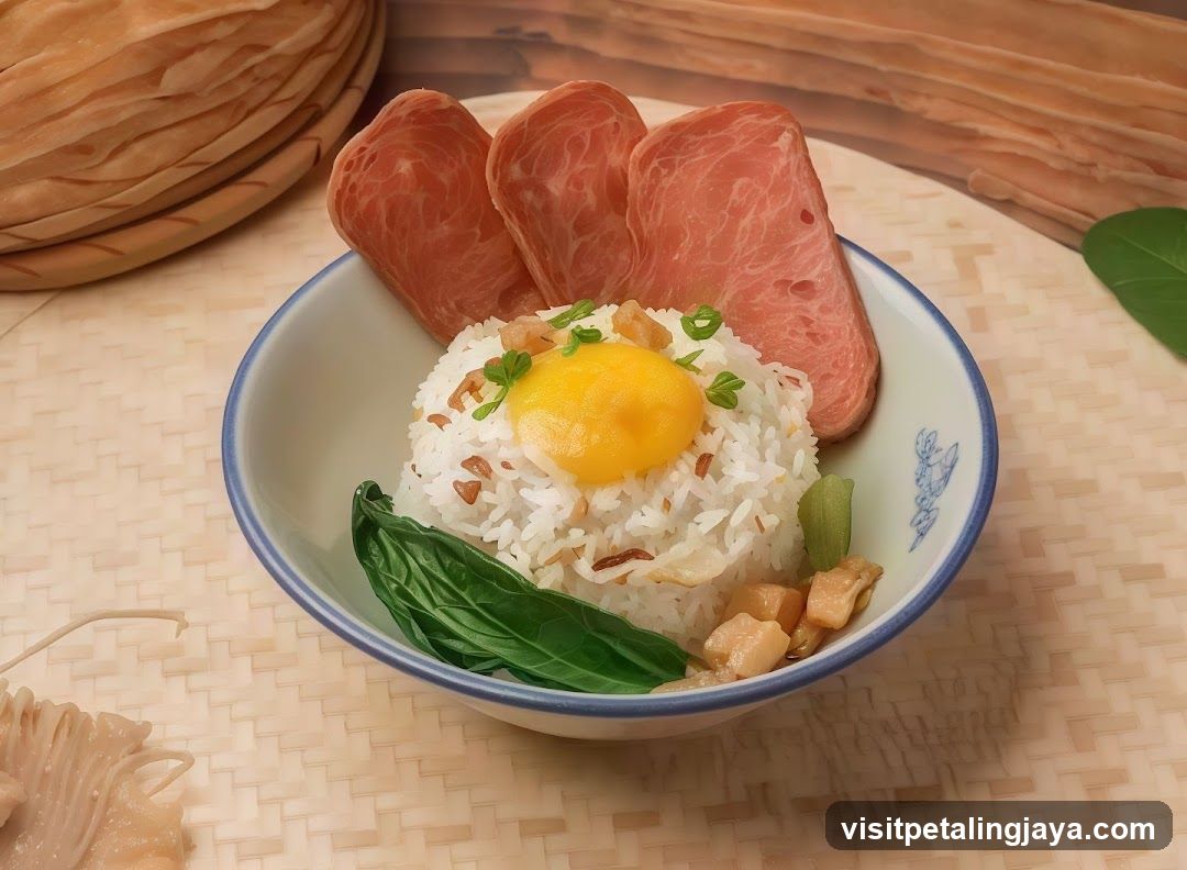 Rice Bowl with Egg and Meat Slices