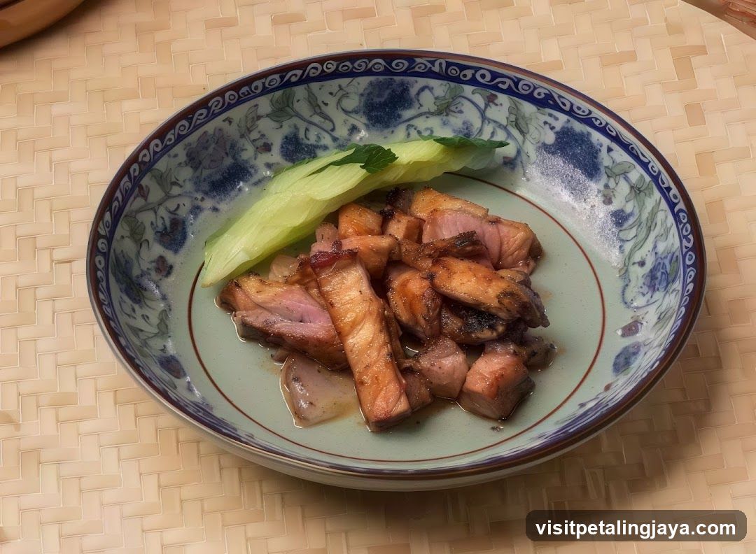 Sliced Meat with Cucumber Garnish