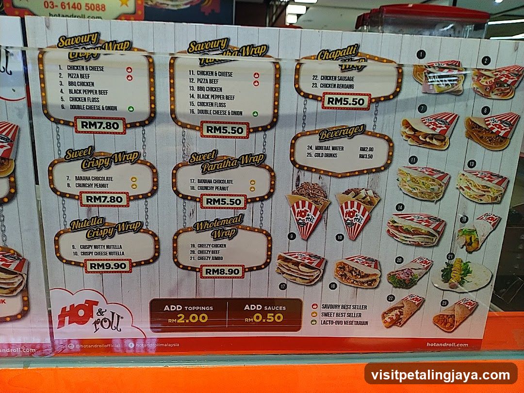 Hot & Roll Menu Board