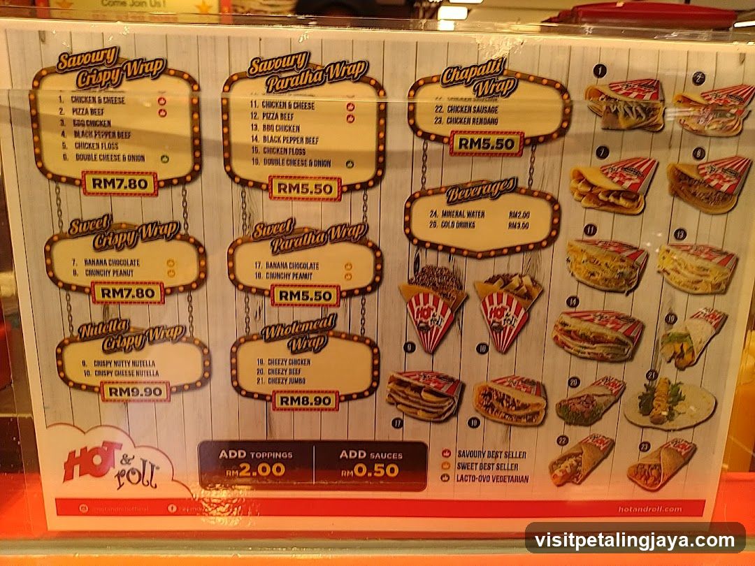 Hot & Roll Menu Board
