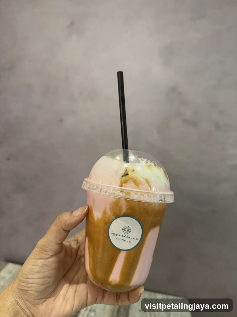 Iced Latte with Pink Foam