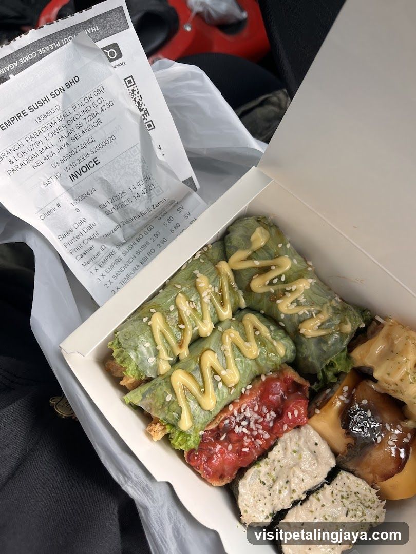 Sushi Box with Receipt