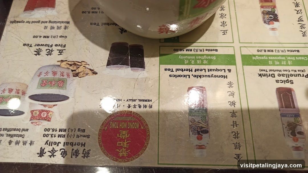 Herbal Tea Menu Display