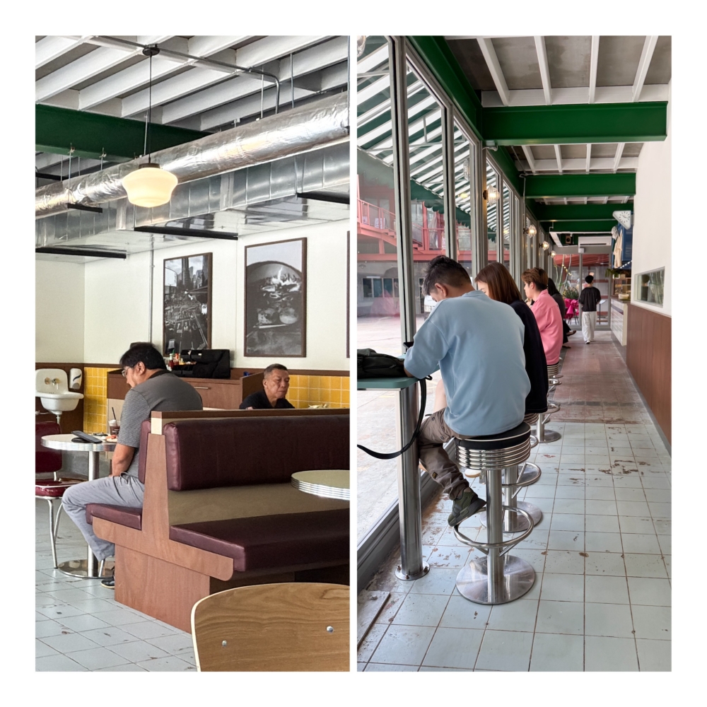 American diner style seating area at Sonny Bagel Shop in JAM PJ Section 13
